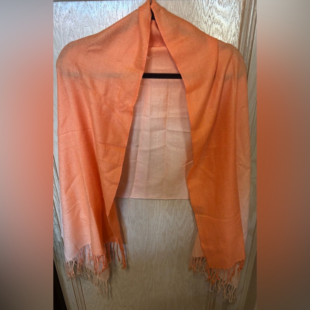 Pashmina Vibrant Orange Ombre Scarf Shawl Wrap